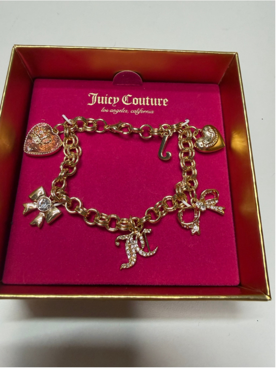 Juicy Couture Jewelry - Women's Juicy Couture Gold Tone Charm Bracelet One Size Pink